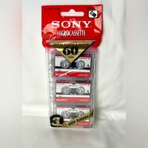 Sony Mc-60 Mc60 Microcassette Blank Cassette Tape Disc 60 Min 3 Pcs Tapes